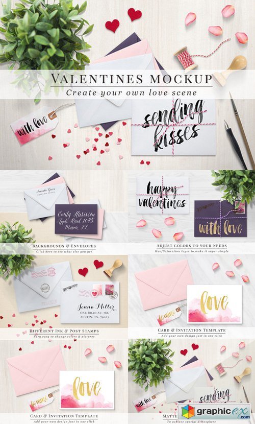 Valentines mockup - envelopes