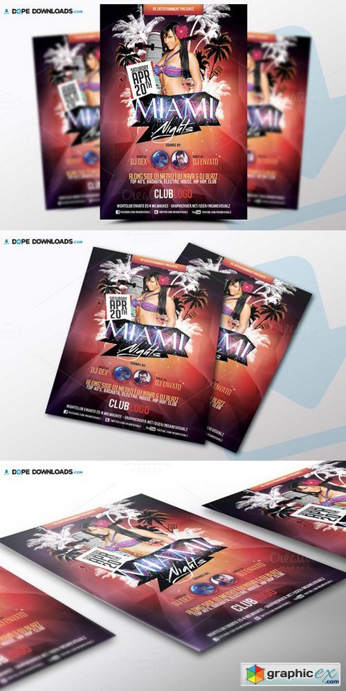 Miami Nights Flyer Template