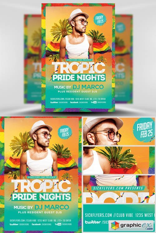 Tropical Pride Nights Flyer Template