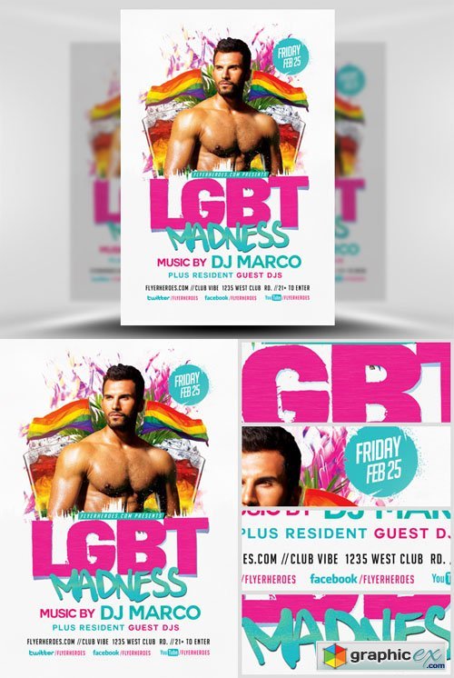  LGBT Madness Flyer Template