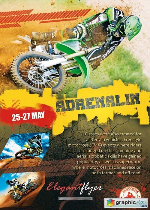 Adrenalin Flyer PSD Template + Facebook Cover