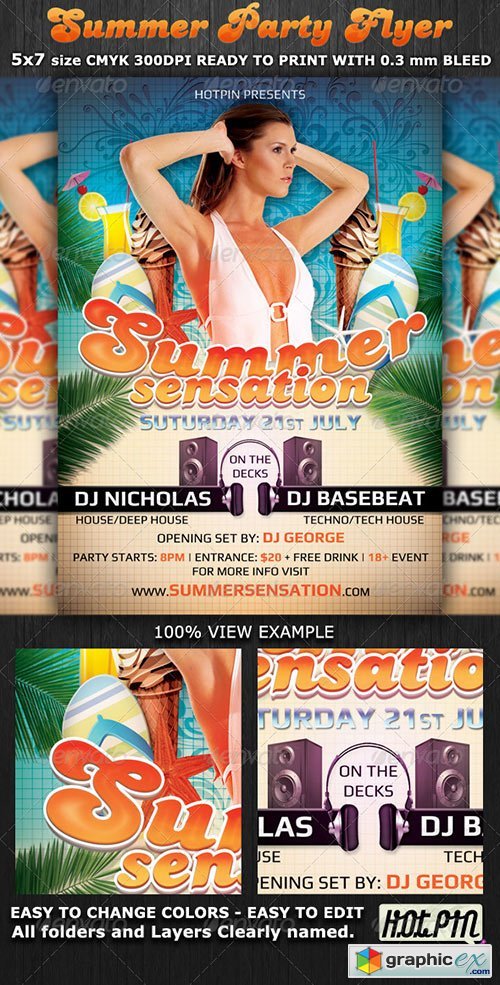 Summer Sensation Party Flyer Template