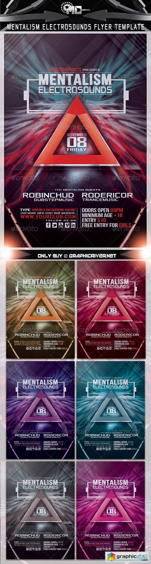 Mentalism Electro Sounds Flyer Template
