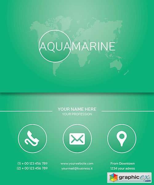 Minimal Aquamarine Business Card
