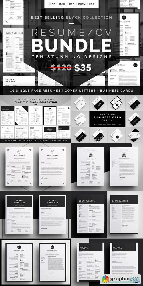 Resume/CV Bundle - Black Collection