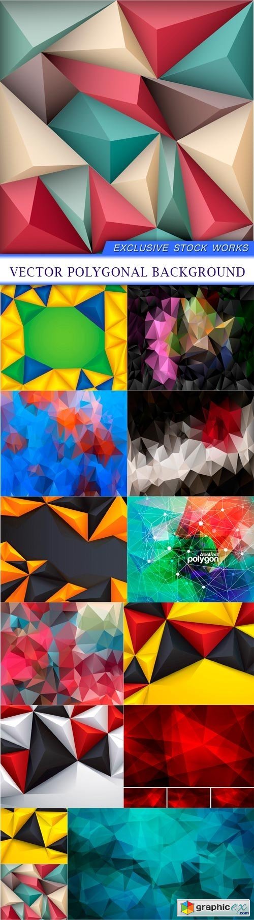 Vector polygonal background 13X EPS