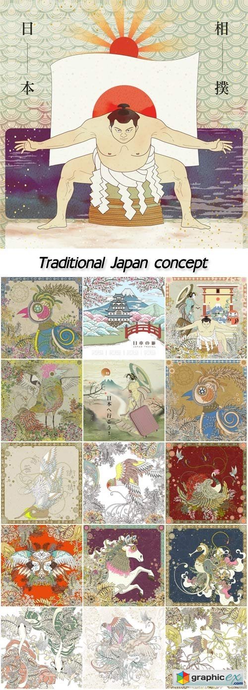 Traditional Japan concept coloring page