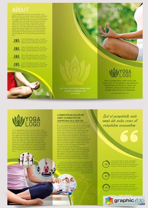 Yoga Tri-Fold Brochure PSD Template