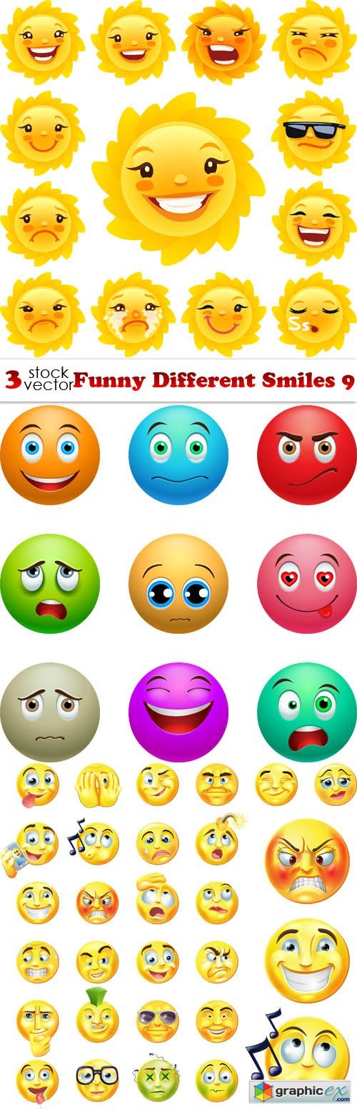 Vectors - Funny Different Smiles 9