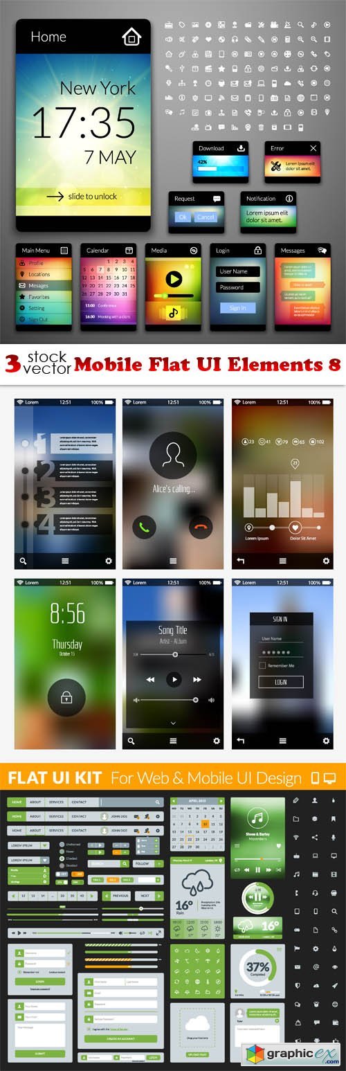 Vectors - Mobile Flat UI Elements 8