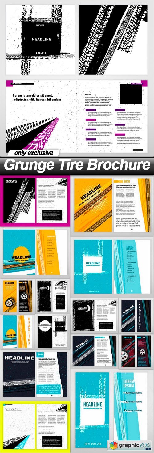Grunge Tire Brochure - 16 EPS