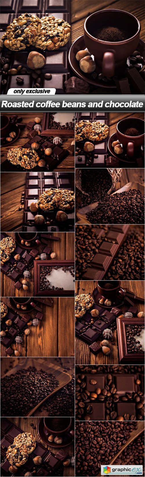 Roasted coffee beans and chocolate - 12 UHQ JPEG