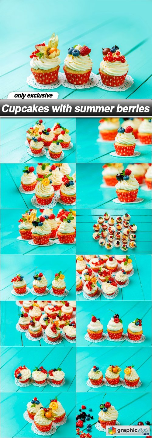 Cupcakes with summer berries - 15 UHQ JPEG
