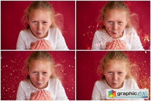 Blowing Glitter Photoshop Overlay