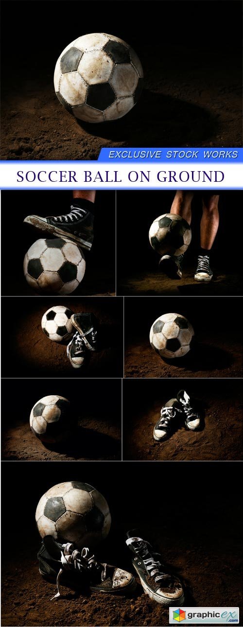 Soccer ball on ground 7X JPEG