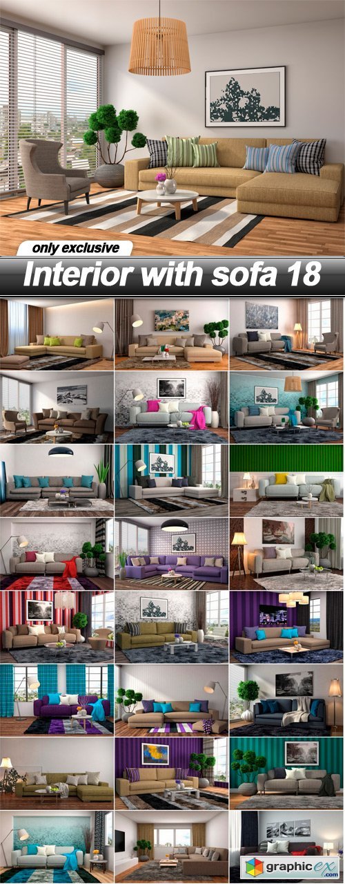 Interior with sofa 18 - 25 UHQ JPEG