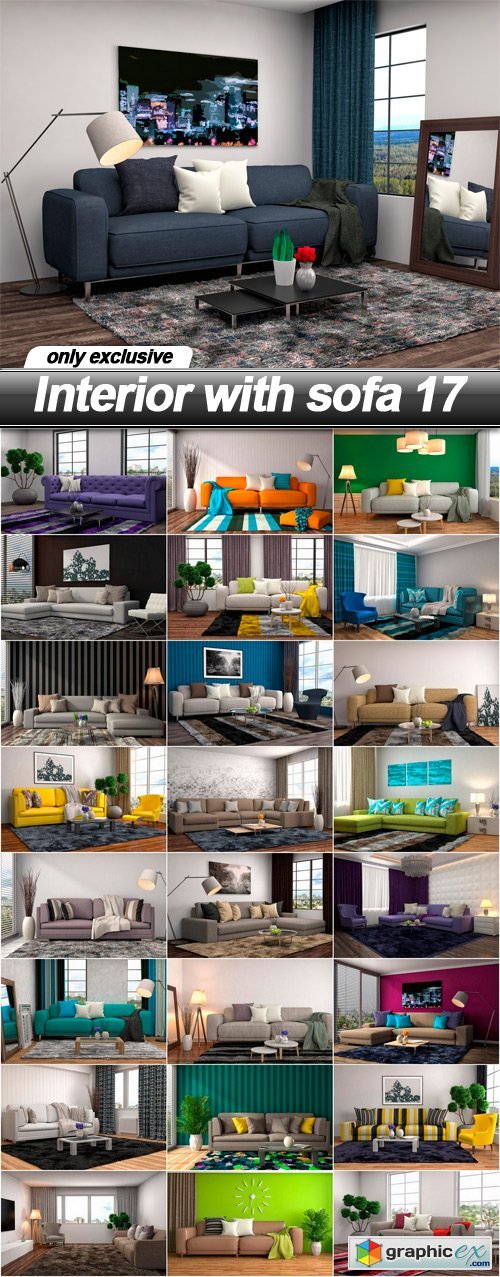 Interior with sofa 17 - 25 UHQ JPEG