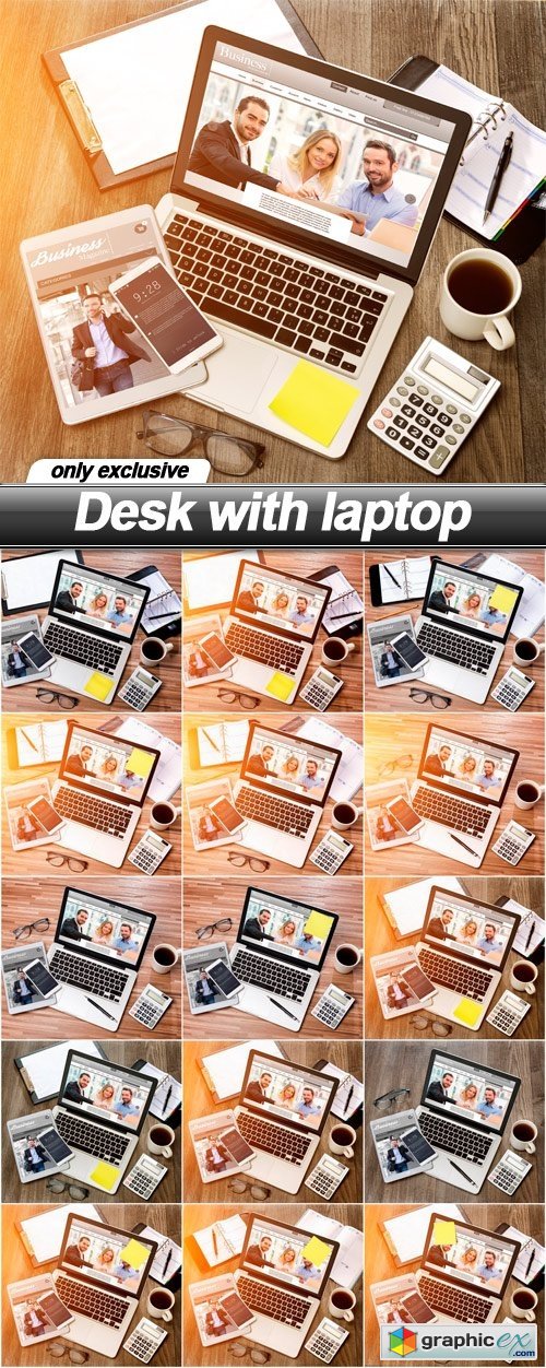 Desk with laptop - 15 UHQ JPEG