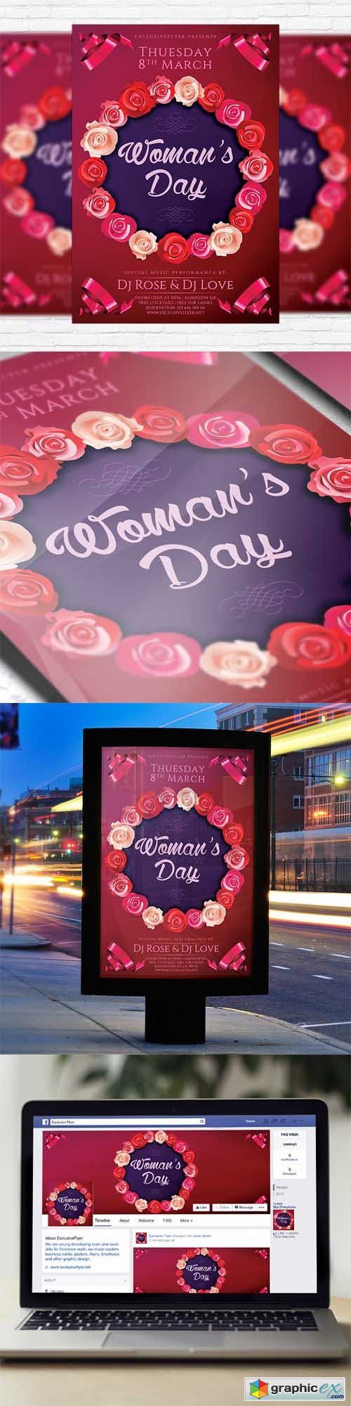 Womens Day - Flyer Template + Facebook Cover