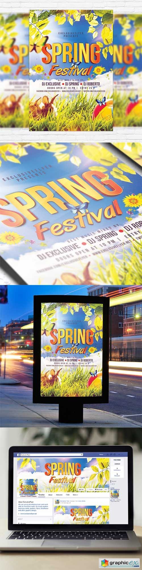 Spring Festival - Flyer Template + Facebook Cover