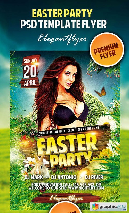 Easter Party Premium Flyer PSD Tempate