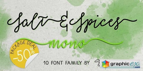 Salt&Spices Mono Font Family 10 FONTS 