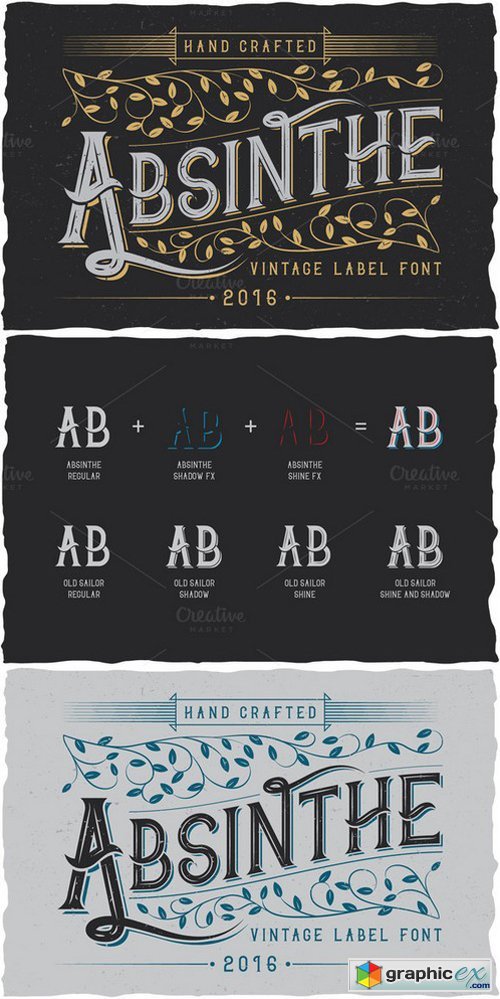 Absinthe label typeface 