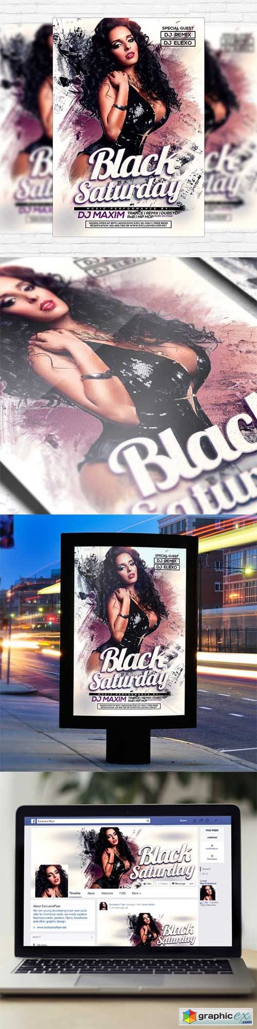 Black Saturday - Flyer Template + Facebook Cover