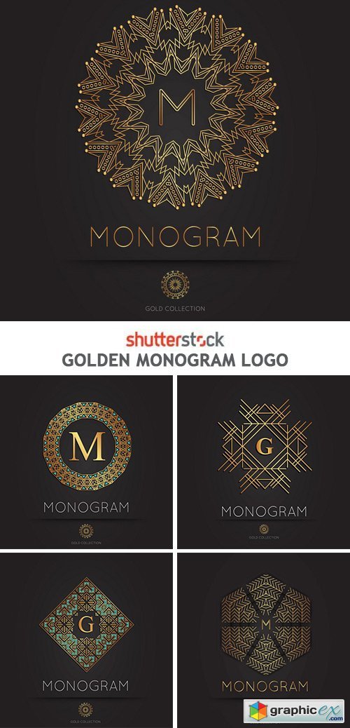 Golden Monogram Logo - 25xEPS