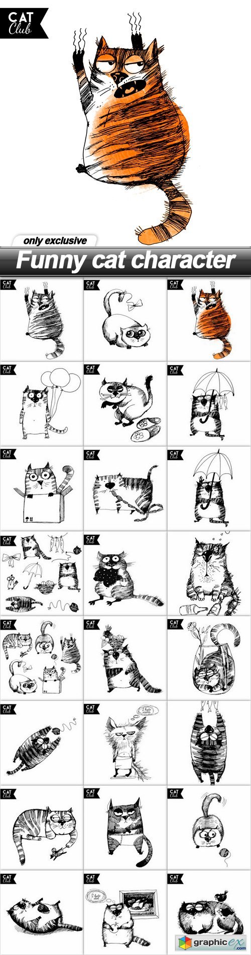 Funny cat character - 24 EPS