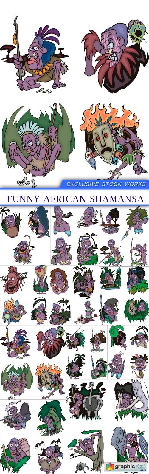 Funny African shamansa 11X EPS