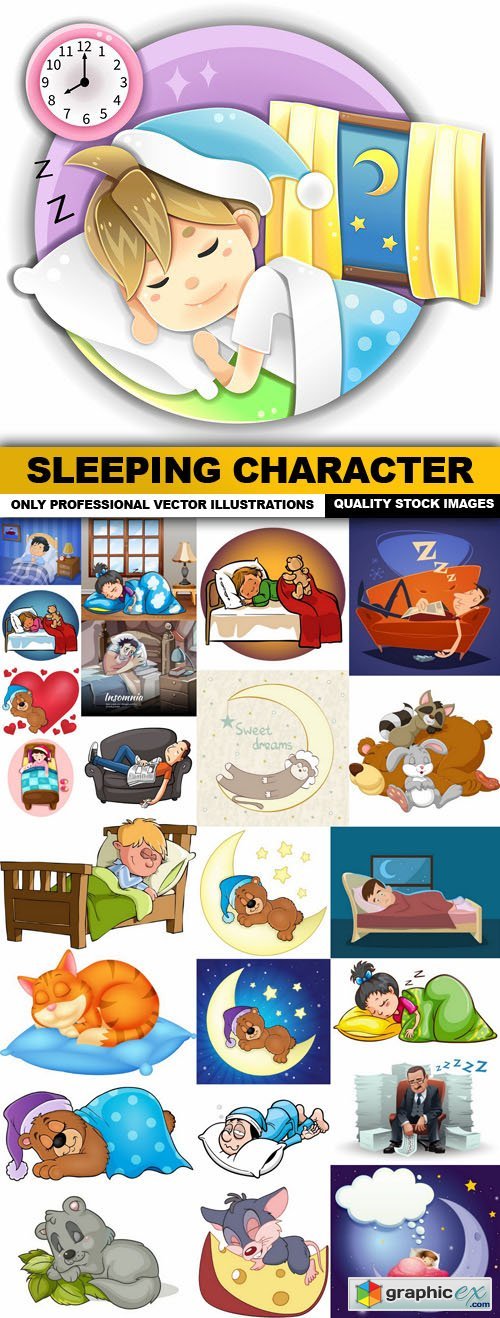Sleeping Character - 25 Vector