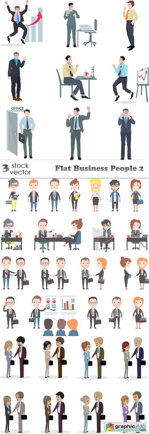 Vectors - Flat Business People 2