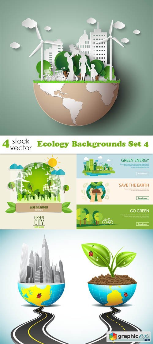 Vectors - Ecology Backgrounds Set 4
