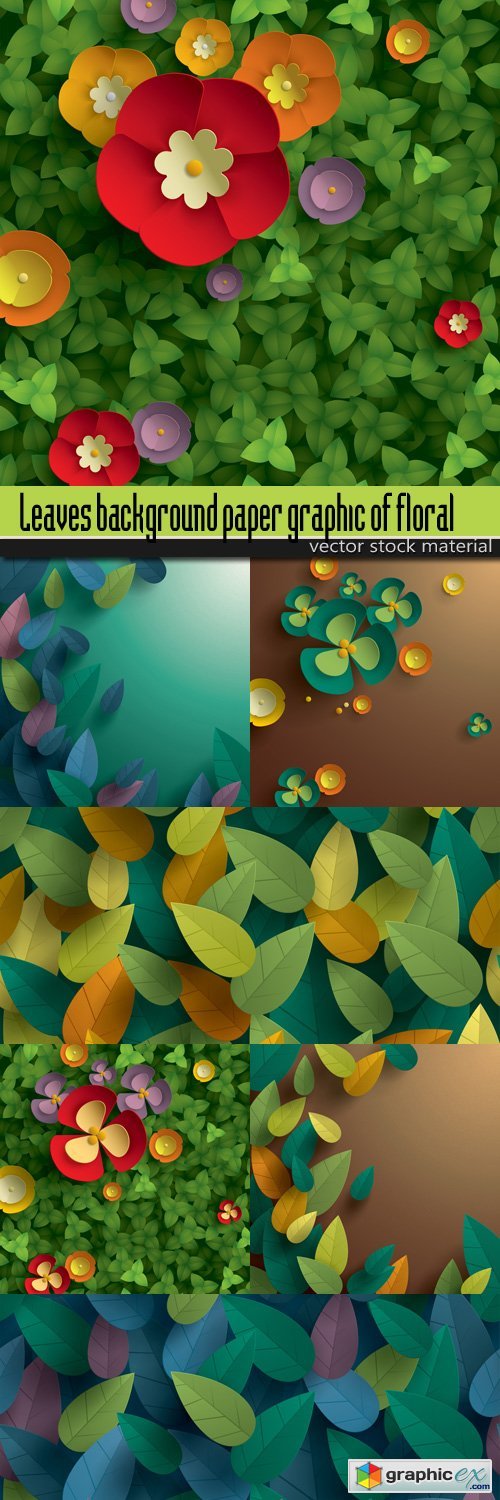 Leaves background paper graphic of floral