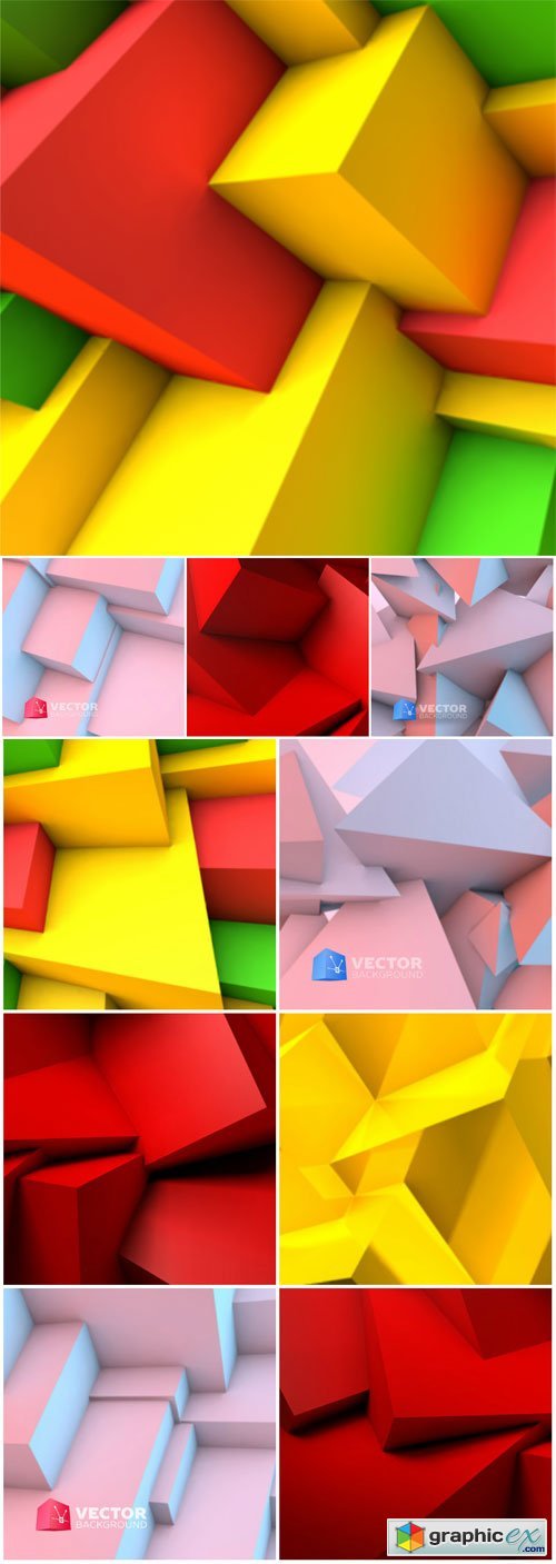 Abstract background with overlapping colorful cubes