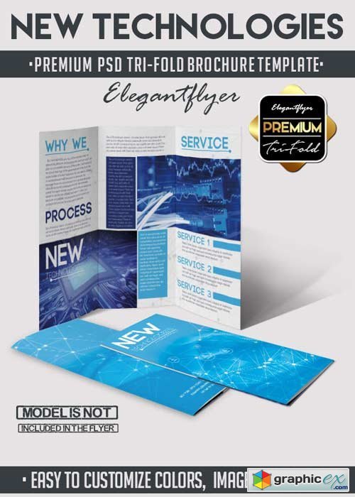 New Technologies Tri-Fold Brochure PSD Template