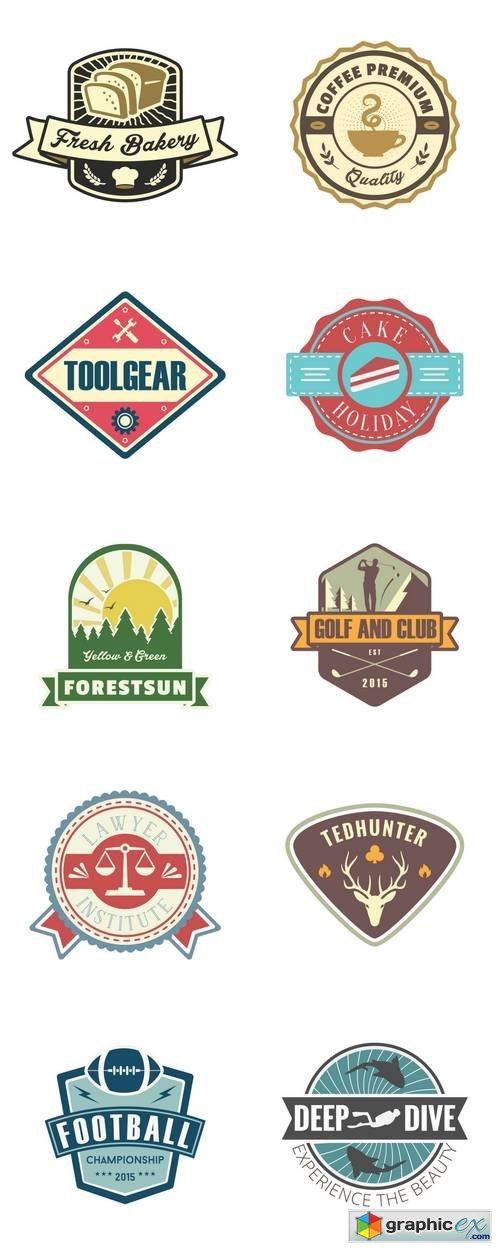 Flat Vintage Logos & Badges