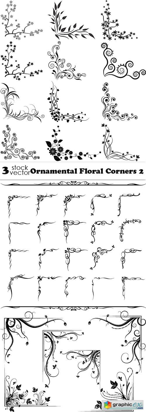 Vectors - Ornamental Floral Corners 2