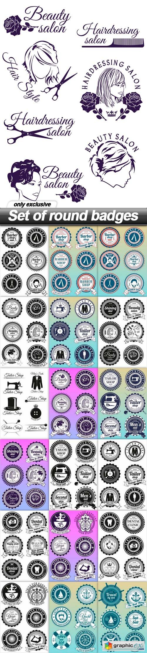 Set of round badges - 19 EPS