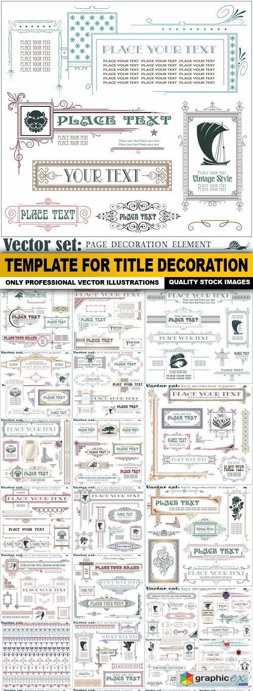 Template For Title Decoration - 25 Vector