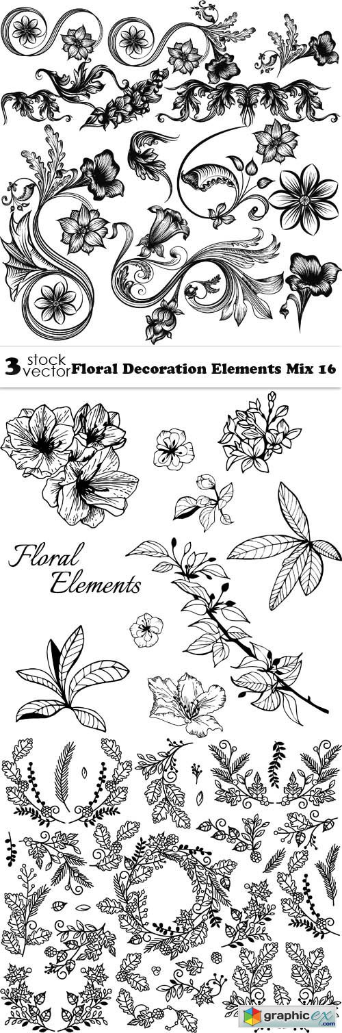 Vectors - Floral Decoration Elements Mix 16