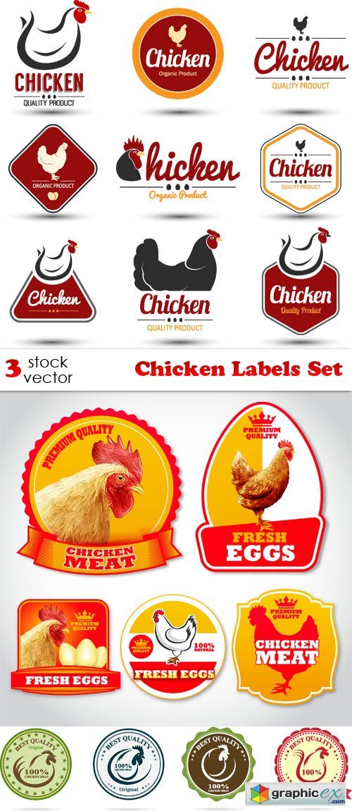 Vectors - Chicken Labels Set