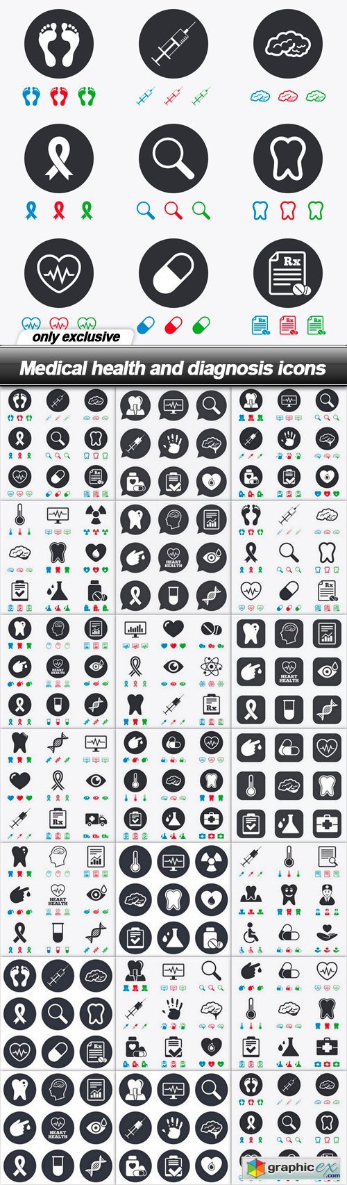 Medical health and diagnosis icons - 20 EPS