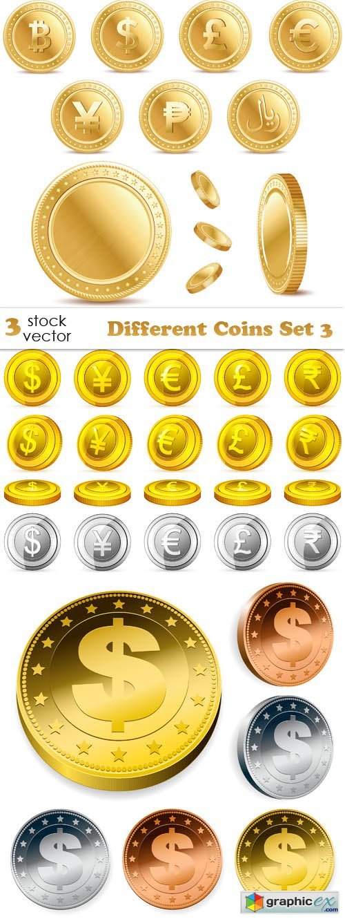 Vectors - Different Coins Set 3