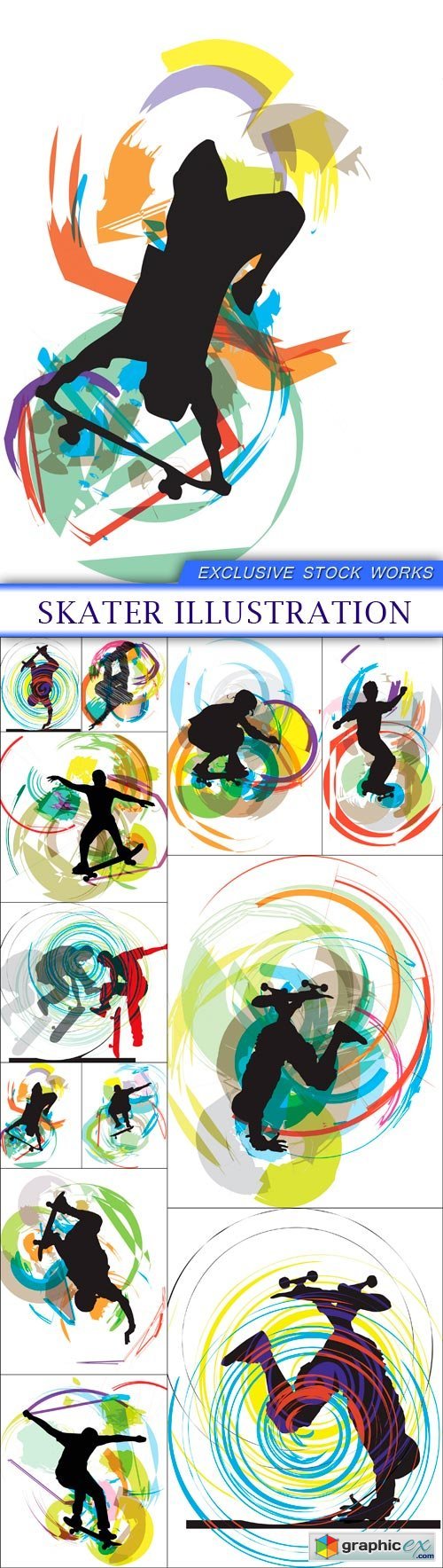 Skater illustration 12X EPS