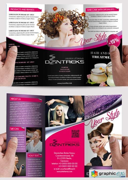 Hair Style Trifold PSD Template