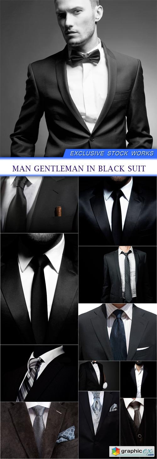 Man gentleman in black suit 12X JPEG