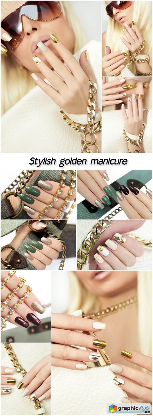 Stylish golden manicure