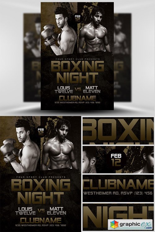 Boxing Night Flyer Template 3